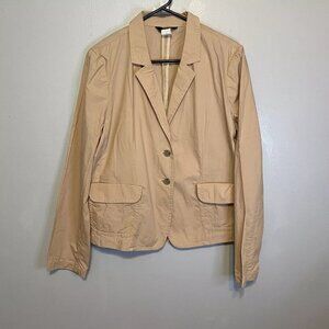 J. CREW Tan Beige 100% Cotton Two Button Women’s Blazer Jacket